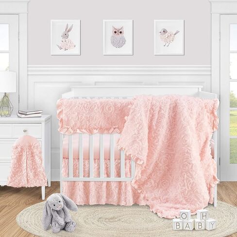 Sweet Jojo Designs White Boho Bohemian Girl Baby Nursery Crib Bed Skirt Dust Ruffle - Solid Color Shabby Chic Princess Luxurious Luxury Elegant Vintage Designer Boutique Victorian Cotton Fringe Tassel in Saudi Arabia