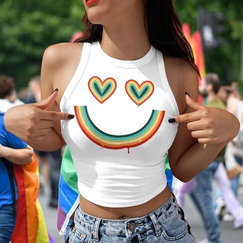 color cosplayer American USA Flag Crop Tank Tops for Women T Shirt Patriotic 4th of July Vest Tops in Kuwait