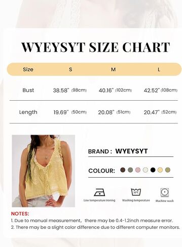 Wyeysyt Women Lace Trim Tank Tops Summer Flowers Boho Semi Sheer Tie Button Front Tops Sleeveless Mesh Going Out Cami Shirt in Saudi Arabia