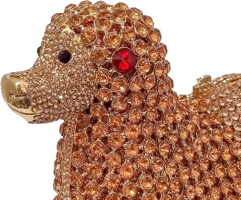 Cute Poodle Evening Bag Dog Rhinestone Purse Animal Crystal Clutch for Party Wedding Prom Handbag in Kuwait