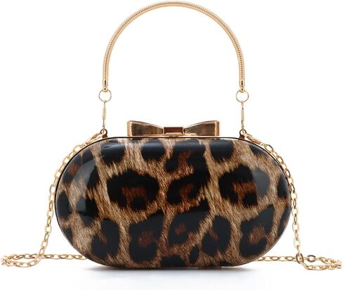 Small Leopard Purse for Women Leopard Evening Tote Bag Cheetah Print Purse Handbag with Chain for Wedding Party in Saudi Arabia
