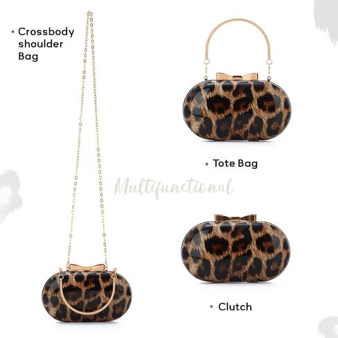 Small Leopard Purse for Women Leopard Evening Tote Bag Cheetah Print Purse Handbag with Chain for Wedding Party in Saudi Arabia