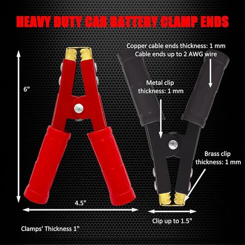 Ampper استبدال الكابلات Cable Clamps ، 1100A Clamp Car Battery Clamp Heavy Duty Clamp لكابلات الطائر ، بداية القفز ، الشحن والاختبار (زوج واحد) in Saudi Arabia
