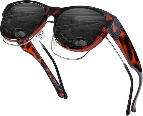 Polarized Fit Over Sunglasses for Women, Trendy Wear Over Glasses Shades UV400 Protection TS8010 in Saudi Arabia