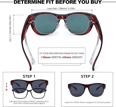Polarized Fit Over Sunglasses for Women, Trendy Wear Over Glasses Shades UV400 Protection TS8010 in Saudi Arabia