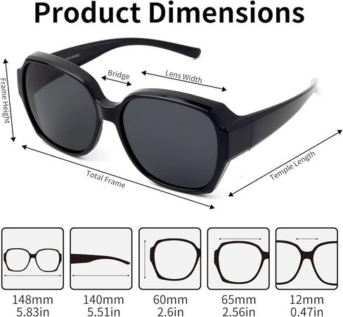 Face Shadow Over Glasses Sunglasses for Women Polarized UV Protection, Fit Over Prescription Glasses Sunglasses Lightweight in Kuwait
