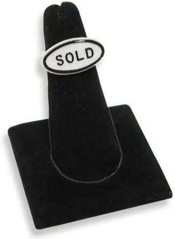 Countertop Finger Shaped Ring Display Stand Showcase Square Base Ring Stand (Black Velvet), 244-4 in Saudi Arabia