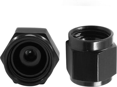 Hitefu 2PCS 6AN Flare Cap, Aluminum Female Flare Cap Nut Block Off Fitting Plug(Black) in Kuwait