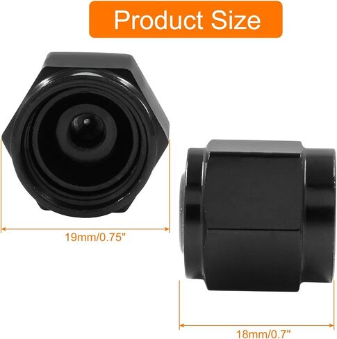 Hitefu 2PCS 6AN Flare Cap, Aluminum Female Flare Cap Nut Block Off Fitting Plug(Black) in Kuwait