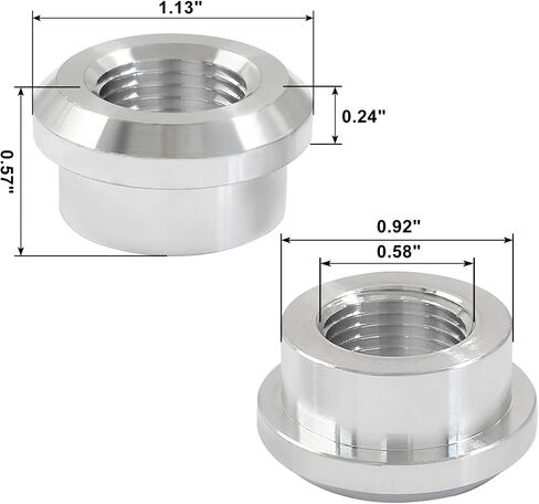 Hordion 2PCS 1/8" NPT Female Weld on Bung Fittings Aluminum Weldable Fuel Tank Fitting, Silver in Kuwait