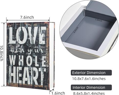 Wishacc Real Pages كتاب سري محمول مخفي آمن مع قفل مفتاح آمن - كتاب مجوف مع مقصورة سرية مخفية للمجوهرات والمال والنقود in Kuwait