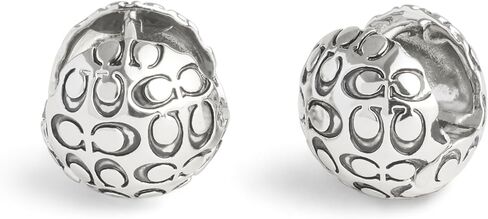 COACH Women's Signature Quilted Orb Huggie Earrings in Saudi Arabia