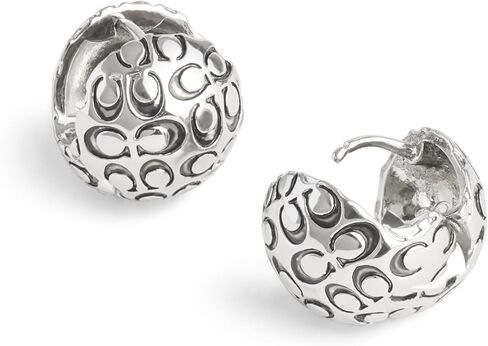 COACH Women's Signature Quilted Orb Huggie Earrings in Saudi Arabia
