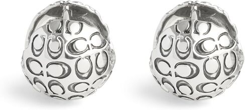 COACH Women's Signature Quilted Orb Huggie Earrings in Saudi Arabia
