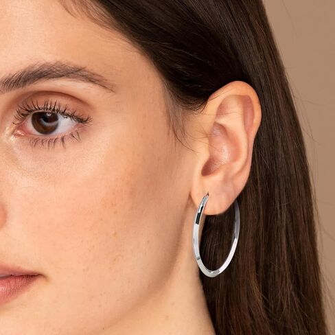 MOROTOLE 4mm Thick Gold Chunky Hoop Earrings Trendy 925 Sterling Silver Hoop Earrings for Women Hypoallergenic Lightweight 14K Gold Earrings for Women Jewelry Gifts 30/40/50/60MM in Kuwait