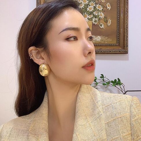 Chunky Gold Hoop Earrings for Women, Lightweight Waterdrop Hollow Open Hoops Tear Drop Silver Gold Trending Oversized Statement Style Earrings Hypoallergenic Gold Plated Earrings Fashion Jewelry for Women in Saudi Arabia