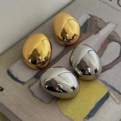 Chunky Gold Hoop Earrings for Women, Lightweight Waterdrop Hollow Open Hoops Tear Drop Silver Gold Trending Oversized Statement Style Earrings Hypoallergenic Gold Plated Earrings Fashion Jewelry for Women in Saudi Arabia