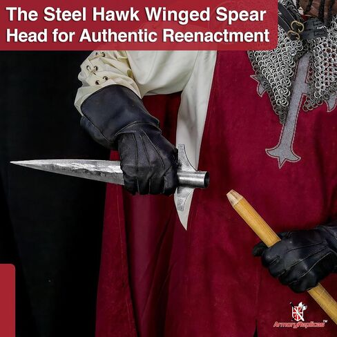 Armory Replicas - Compact Viking Throwing Spear Head Mount- Medieval Replica Hand Forged Iron Functional Small Hunting Spearhead - Pole Shaft Not Included in Saudi Arabia