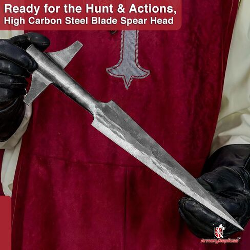 Armory Replicas - Compact Viking Throwing Spear Head Mount- Medieval Replica Hand Forged Iron Functional Small Hunting Spearhead - Pole Shaft Not Included in Saudi Arabia