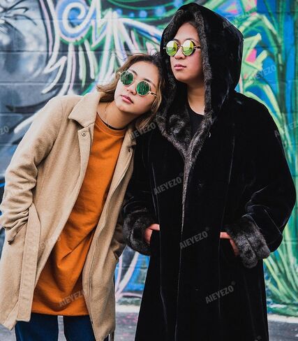 AIEYEZO Round Steampunk Sunglasses for Men Women Gothic Glasses Vintage Circle Metal Frame 100% UV Blocking Lens in Saudi Arabia