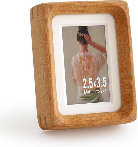 2.5x3.5 Natural Wood polaroid Picture Frame Matted to 2x3 with Plexiglass, Teak Solid Wood Small Photo Frame,For TableTop and Wall Mounting in Kuwait