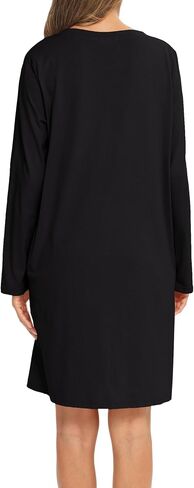 ENJOYNIGHT Women's Cotton Nightgown Long Sleeve V Neck Nightshirt Print Sleep Dress with Pockets in Saudi Arabia