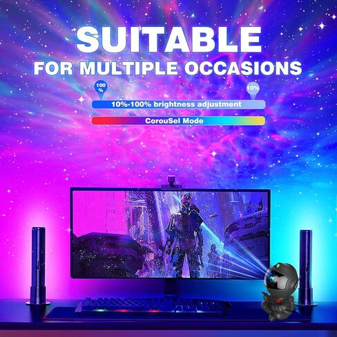 برامج عرض رائد الفضاء Galaxy ، جهاز عرض نجوم Galaxy Light ، ضوء ليلي للأطفال ، مصباح LED سقف السطح ، ديكور الغرفة ، مع توقيت وجهاز التحكم عن بُعد ، هدايا لأعياد الميلاد in Kuwait