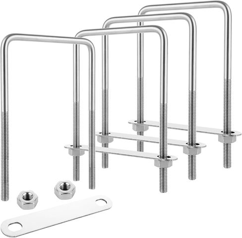 4Pack Square U-Bolts Stainless Steel U Bolts 3-1/8" Inner Width Boat Trailer Ubolts with Washers and Nuts, Replacement Parts and Accessories for Automobiles Trailer, Ski Boat, or Sailboat Trailer in Saudi Arabia