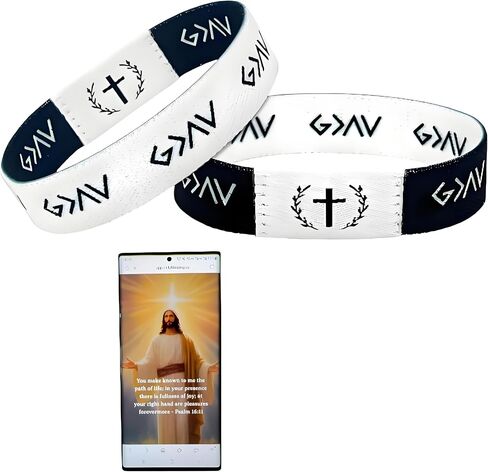 Daily Bible Verse Bracelet Scan with NFC, Wearable Christian Scripture Bracelets, Stretchable Christian Wristband Gifts for Men Women Teen Girls in Saudi Arabia