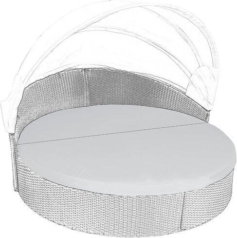 Splicing 75" Round Daybed Cushion Replacement Cover Breathable Water-resistantOutdoor Patio Furniture Sunbed Half Enclosed Cushion Covers (Peacock Blue) in Kuwait