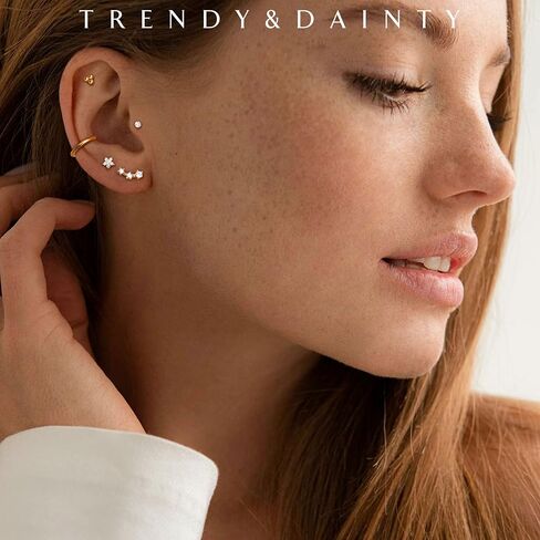 jstyle hypoallergenic الجراحية الأقراط الفولاذية للنساء 14K حلق الذهب مجموعة مجموعة من الفولاذ المقاوم للصدأ الأقراط in Saudi Arabia