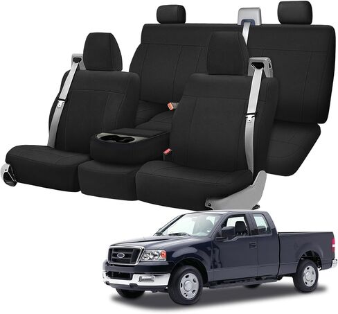 غطاء مقعد الشاحنة متوافق مع 2004-2008 Ford F150 XLT Super Cab Front & Bear ، غطاء مقعد ثقيل من القماش المحبوك in Kuwait