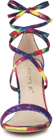 Allegra K Women's Tie Dye Lace Up Stiletto Heel Sandals in Saudi Arabia