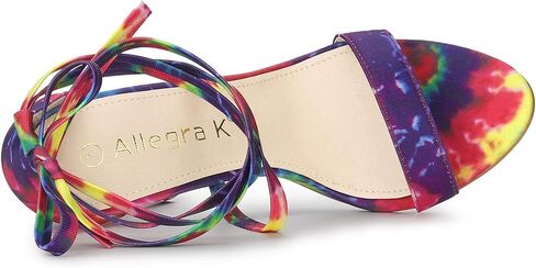 Allegra K Women's Tie Dye Lace Up Stiletto Heel Sandals in Saudi Arabia