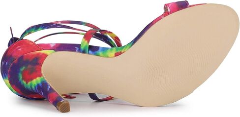 Allegra K Women's Tie Dye Lace Up Stiletto Heel Sandals in Saudi Arabia