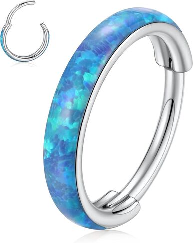 FUNLMO 316L Surgical Steel Conch Piercing Jewelry Cartilage Hoop Earring Nose Ring Hoop Helix Hoop Earring Conch Hoop Broadside Opal Conch Earring in Saudi Arabia