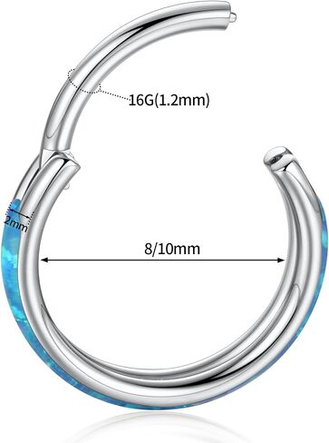 FUNLMO 316L Surgical Steel Conch Piercing Jewelry Cartilage Hoop Earring Nose Ring Hoop Helix Hoop Earring Conch Hoop Broadside Opal Conch Earring in Saudi Arabia