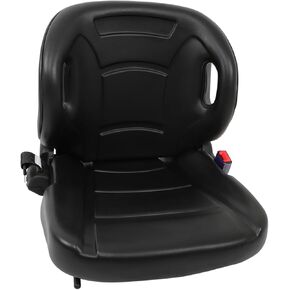 munirater Universal Tractor Forklift Seat with Retractable Seatbelt Adjustable Backrest Live locking and Slide Rail Replacement for most Heavy Machinery
