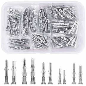 JRready ST6527 150Pairs Pins Terminal Kit 093" 062" Mini-Fit Jr. MLX Micro-Fit Car Automotive Terminals Electrical Pin Connectors 14-20AWG 18-24AWG 20-24AWG Single Pin Sockets Contact Standard Molex