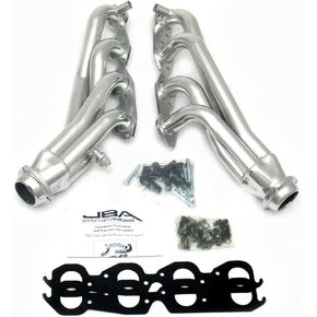 JBA 1823SJS 1-3/4 "Shorty الفولاذ المقاوم للصدأ من الفولاذ الفضة الخزان رأس لشاحنة GM 7.4L 96-00