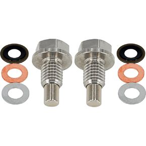 2PCS M12x1.75 Stainless Steel Magnetic Oil Drain Plug Replace 653096US 65430 65372 090-948 55577568 DP002 090-936CD 090-091 090-175CD Fits Chevrolet GMC Lincoln Buick Cadillac, Ford
