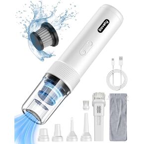 Cordless Handheld Car Vacuum Cleaner - 21000PA 5-in-1 Portable Vacuum with LED Light & HEPA Filter, Up to 40 Mins Runtime Small Hand Held Cleaner for Car Detailing, Pet Hair, Home, Office