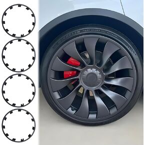 KAVANIC Fits Tesla Model Y Rim Protector 21 inch Matte Black ABS Rim Protection Covers Rim Guard Hubcap Tire Trim Rings Tesla Model Y Accessories
