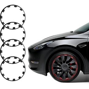 Tesla Model Y 21 بوصة حافة العجلات حامي ABS Tesla Wheel Protector للطراز Y 2017-2024 Black 4pcs