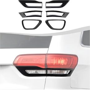 Taillight Rear Light & Front Fog Light Cover Trim Kit Fit for Jeep Grand Cherokee 2014-2017(Black)