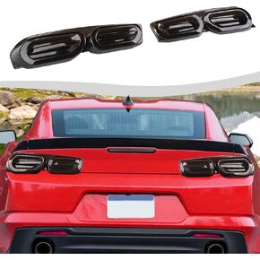 Tail Light Lamp Guard Cover Trim, Taillight Rear Light Frame Exterior Accessories Kit 2Pcs Compatible with 2019-2023 Chevrolet Camaro(Smoked Black)