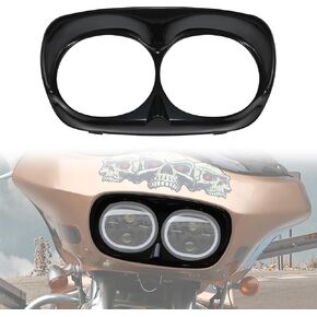 تغطية المصباح الأمامي مديح Scowl Scowl Trim Fairing for Road Glide ، Motocycle black Motocycle Bezel Scowl Extension Extension for Harley Davidson Road Glide 1998-2013