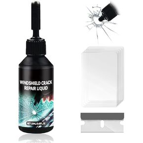 Windshield Crack Repair Kit,2025 Latest Upgraded Glass Crack Repair Kit,5MinQuick-Glass Repair Liquid,Long-Lasting for Windshields, Windows, Mirrors,All Crack Types Windshield Repair Kit (Black)