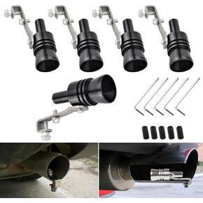 5PCS Turbo Whistle-Turbo Sound,Turbo Sound Whistle Simulator,Aluminum Alloy Universal Turbo Sound Exhaust Muffler Pipe Whistle Car Roar Maker (Mixed Colors, XL)