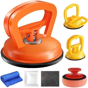 Dent Puller ، Car Dent Puller 3 Pack Dent Remover Tool Kit Dent Dent For Carctive Cup Puller و Dent Repair Kit لجسم السيارة والشاشة ورفع البلاط والأشياء المتحركة (أصفر+برتقالي+أسود)